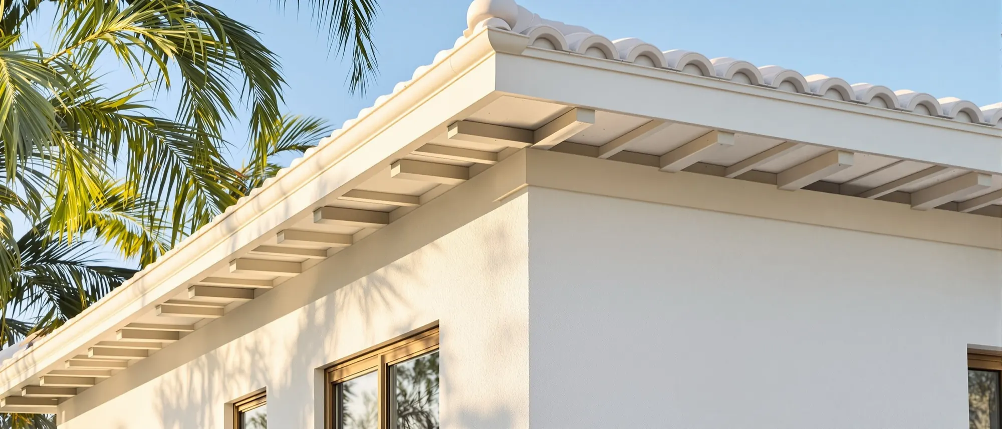 New white tile roof and stucco on a South Florida home